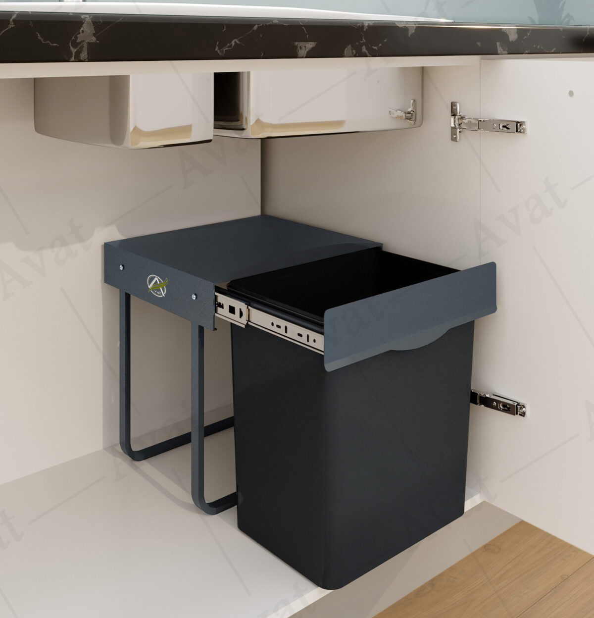 سطل تک مخزن 2 سطل های ریلی داخل کابینت آدلان