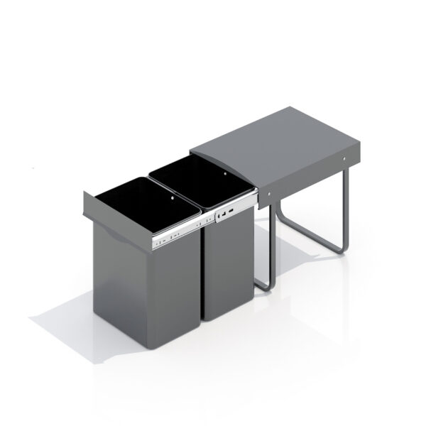 سطل زباله دو مخزن آوات 1 سطل های ریلی داخل کابینت آدلان